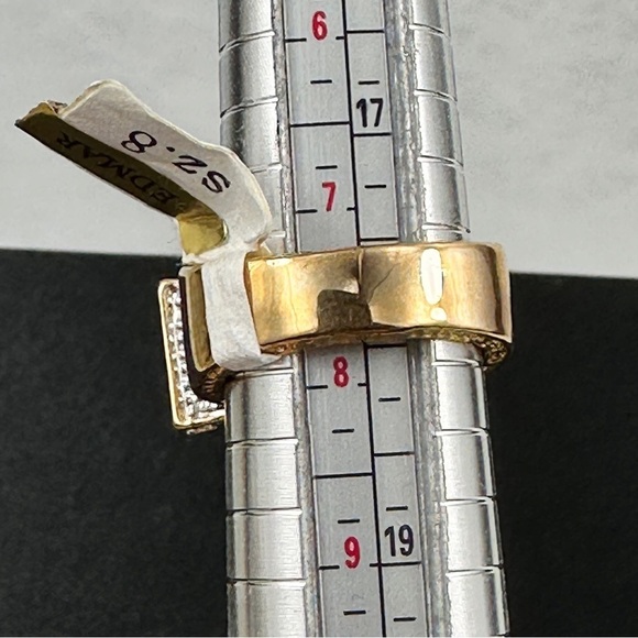 Bow Statement Ring Gold-Tone CZ Cocktail Ring Size 8 Red & Crystal Glam Loud - Picture 7 of 7